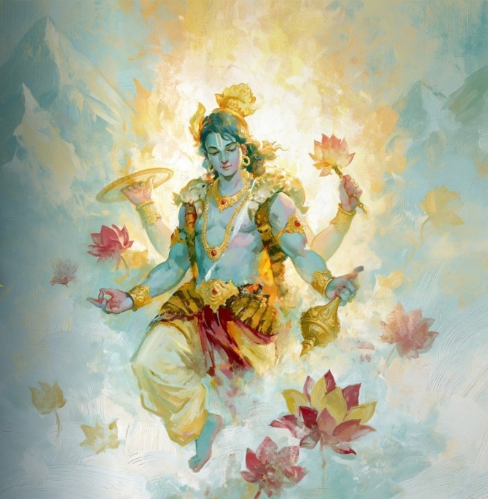 Lord Vishnu in Cosmic space